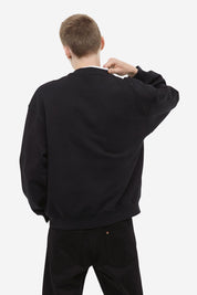 Men's Solid Design Crew Neck Minor Fault Sweat Shirt Men's Sweat Shirt image 