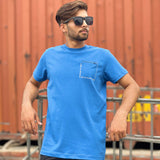 Polo Republica Men's Rumi Quote Printed Mock Zipper Pocket Tee Shirt