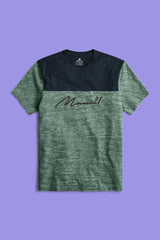 Max 21 Men's Contrast Panel Signature Printed Crew Neck Tee Shirt
