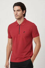 Jay Cee Men's Zipper Placket Polo Shirt