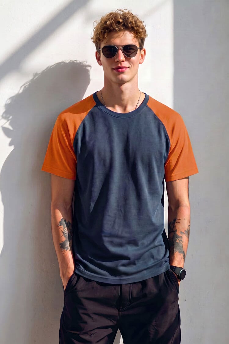 Navy & Orange