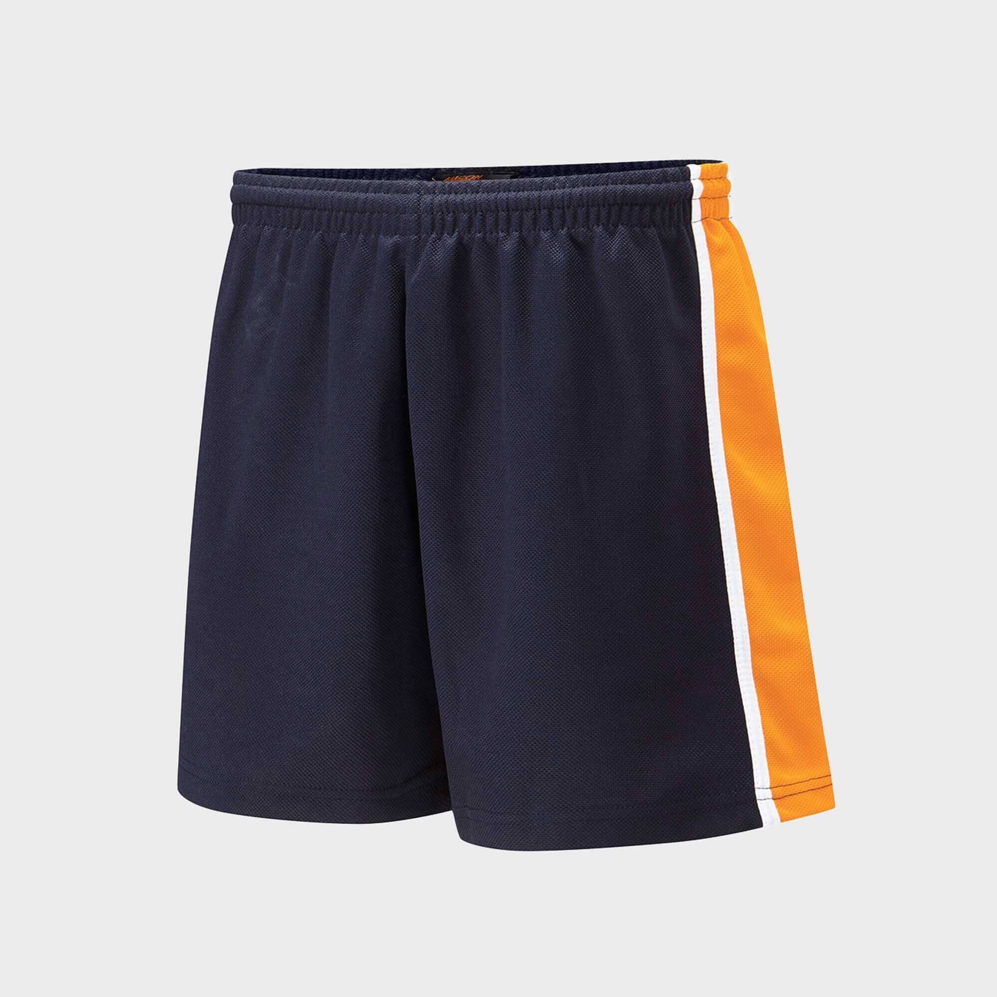 Falcon Men's Contrast panel Minor Fault Shorts Minor Fault HAS Apparel Navy & Orange 2XS 