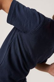 Navy Textured-Poly Cotton