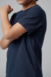 Navy Textured-Poly Cotton