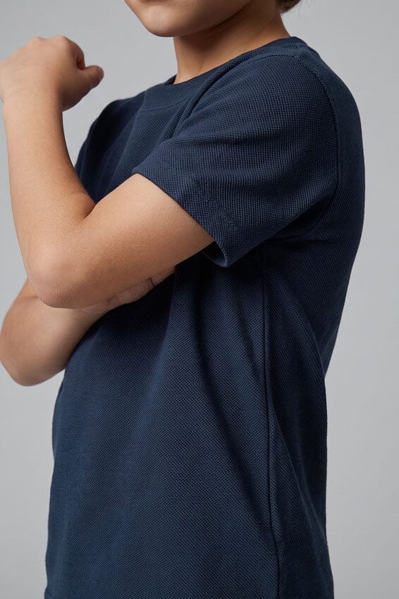 Navy Textured-Poly Cotton