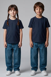 Navy Textured-Poly Cotton