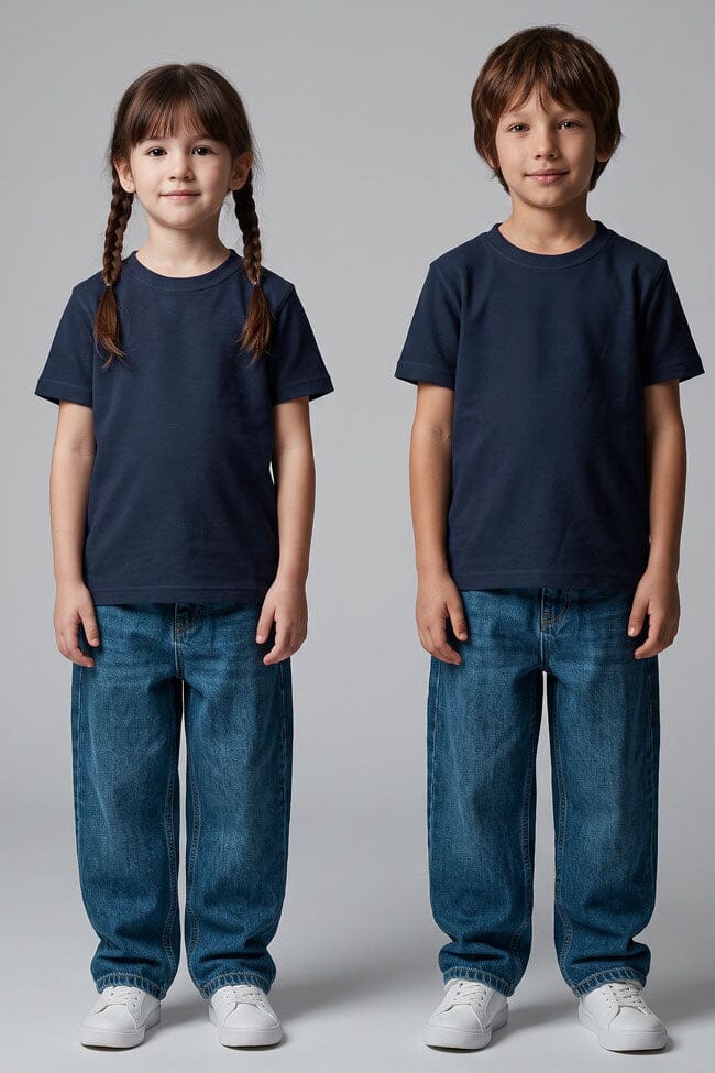 Navy Textured-Poly Cotton