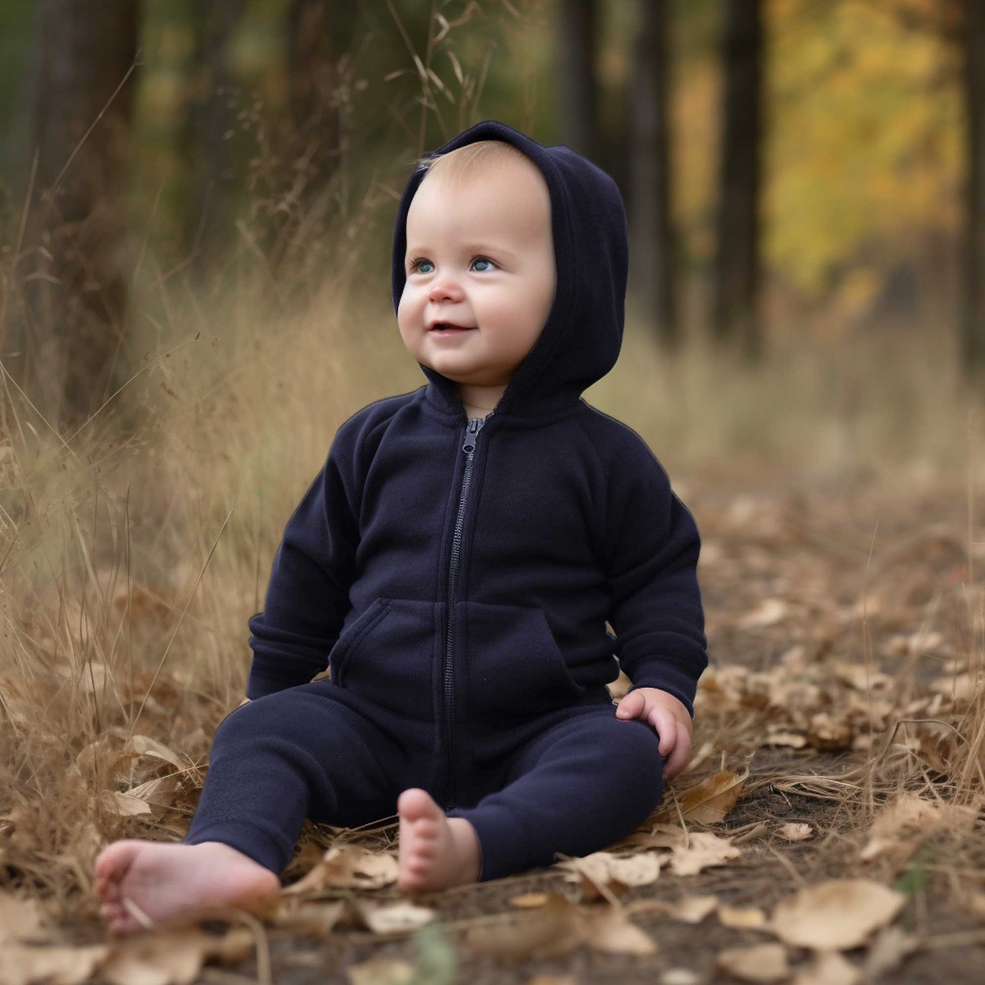 Polo Republica Warmth Polar Fleece Long Sleeve Hooded Baby Romper Romper Polo Republica Navy 2-3 Years 