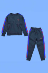 London Boy's Logo Embroidered Crew Neck Fleece Track Suit