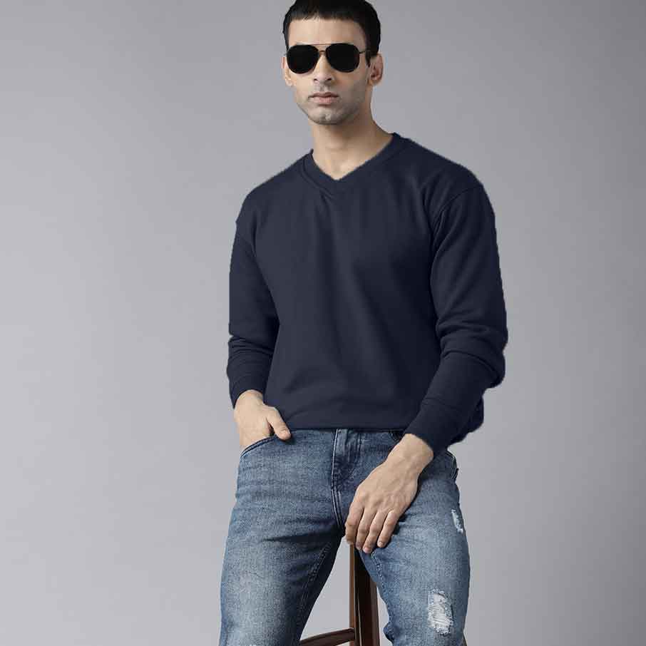 Polo Republica Men's V-Neck Minor Fault Sweat Shirt Men's Sweat Shirt Polo Republica Navy S 