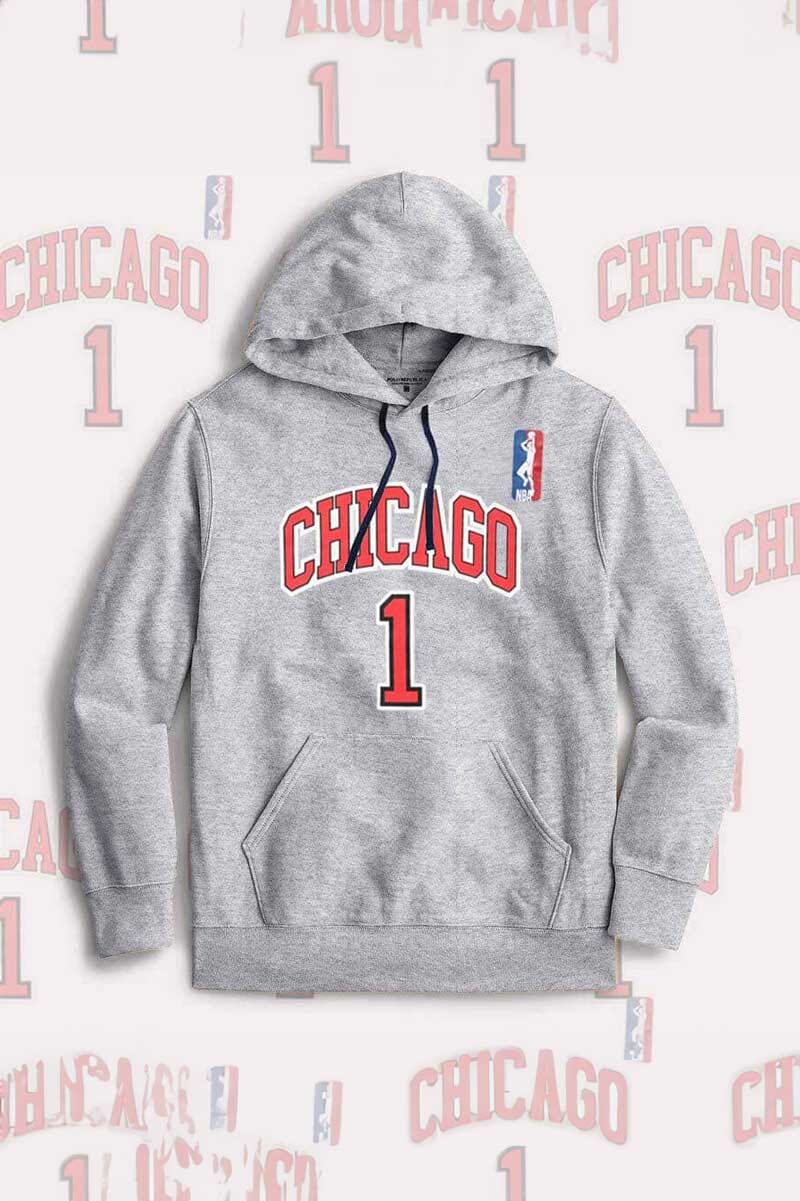 Polo Republica Men's NBA Chicago Printed Fleece Pullover Hoodie