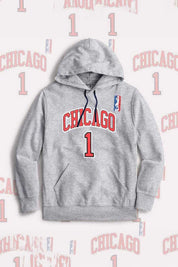Polo Republica Men's NBA Chicago Printed Fleece Pullover Hoodie