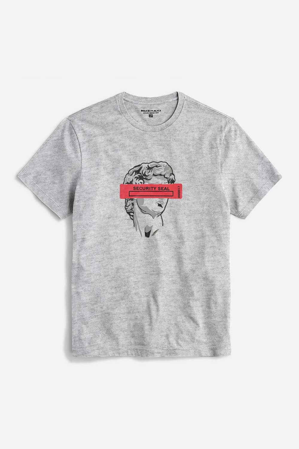 Polo Republica Men's Security Seal Printed Crew Neck Tee Shirt
