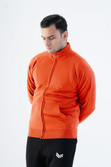 PCL Men's High Collar Fleece Minor Fault Zipper Jacket