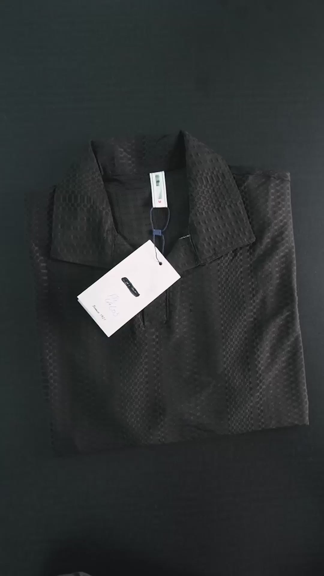 Men's Jacquard Textured Johnny Collar Polo Shirt