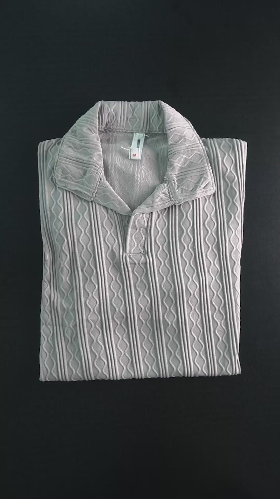Men's Short Sleeve Jacquard Textured Polo Shirt
