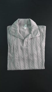 Men's Short Sleeve Jacquard Textured Polo Shirt