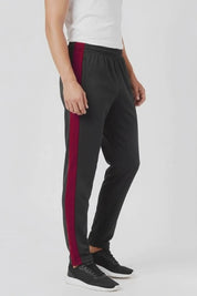 Men's Contrast Panel Slim Fit Activewear Trousers