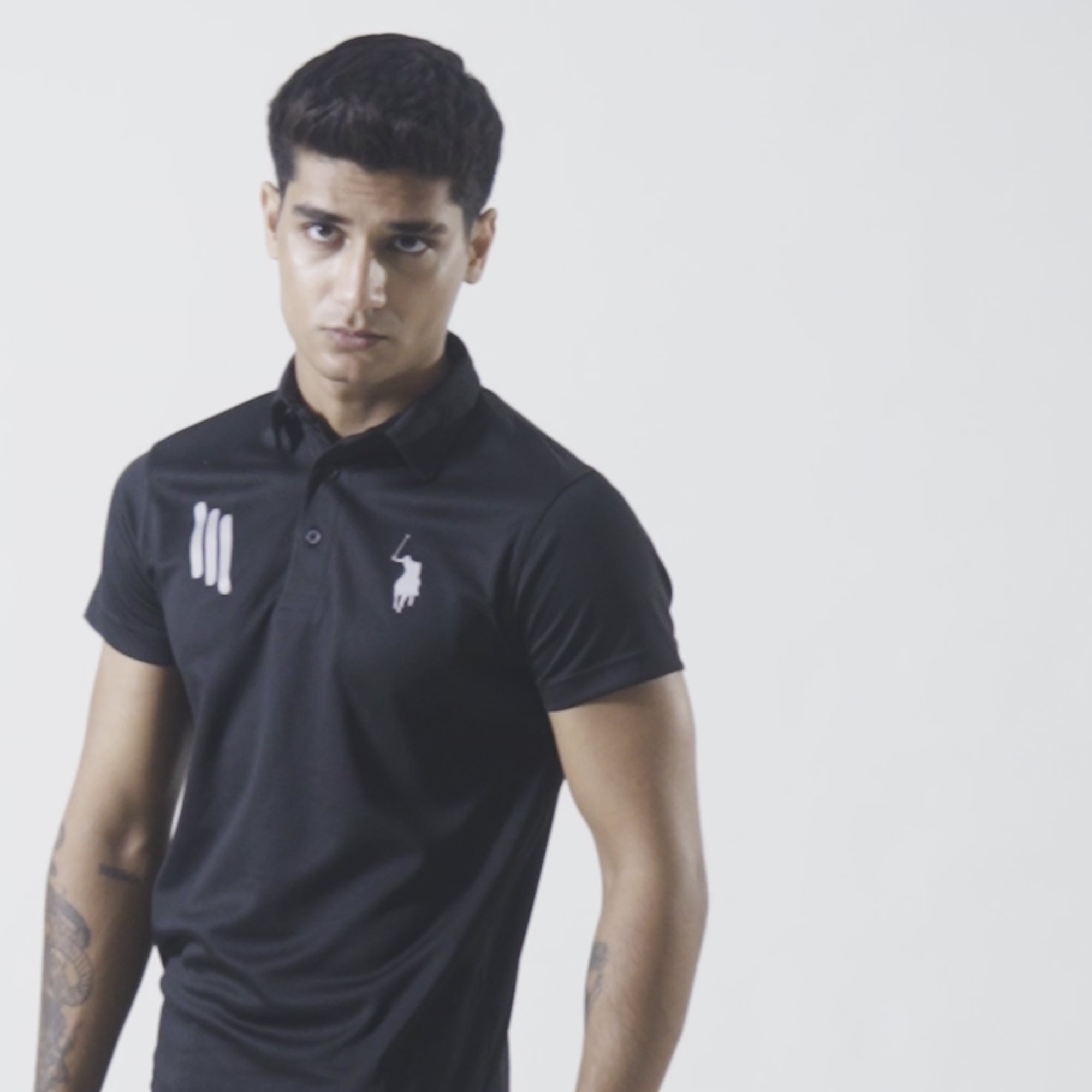 Polo Republica Men's Pony Stripes Printed Activewear Polo Shirt