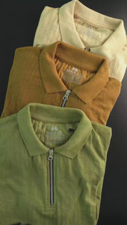Max 21 Men's Textured Zipper Polo Shirt