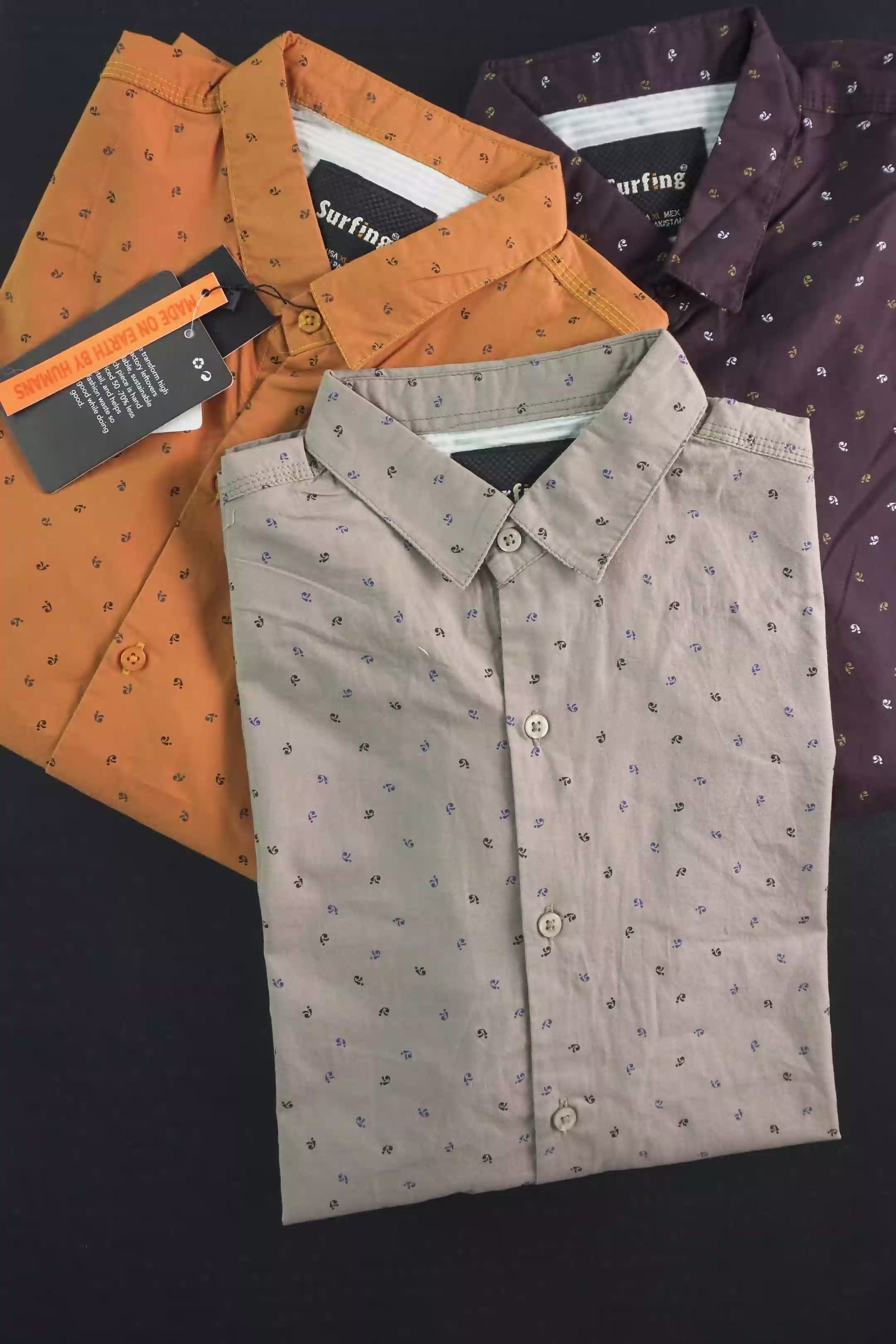 Surfing Men's Micro Paisley Pattern Casual Shirt