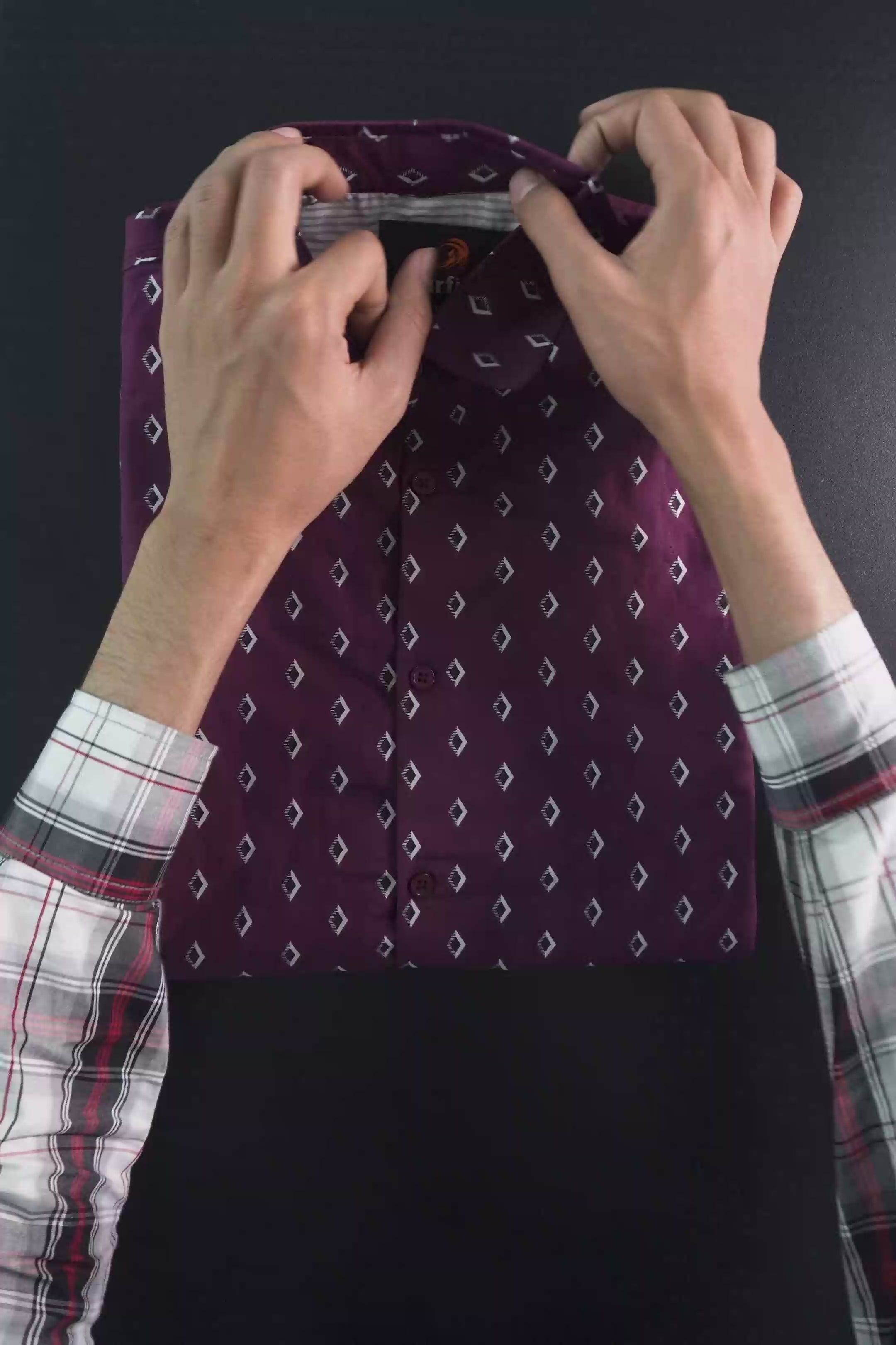 Surfing Men's Diamond Pattern Casual Shirt