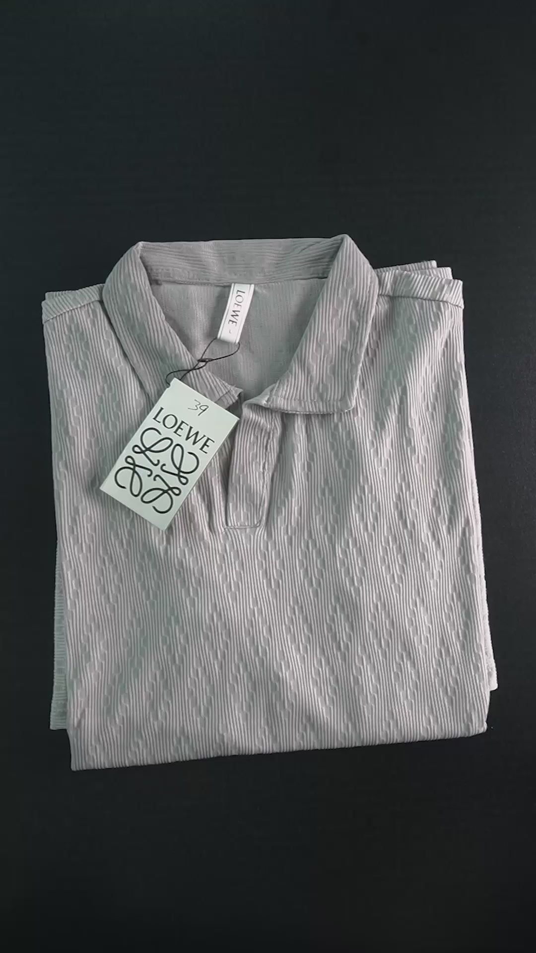 LWE Men's Jacquard Johnny Collar Polo Shirt