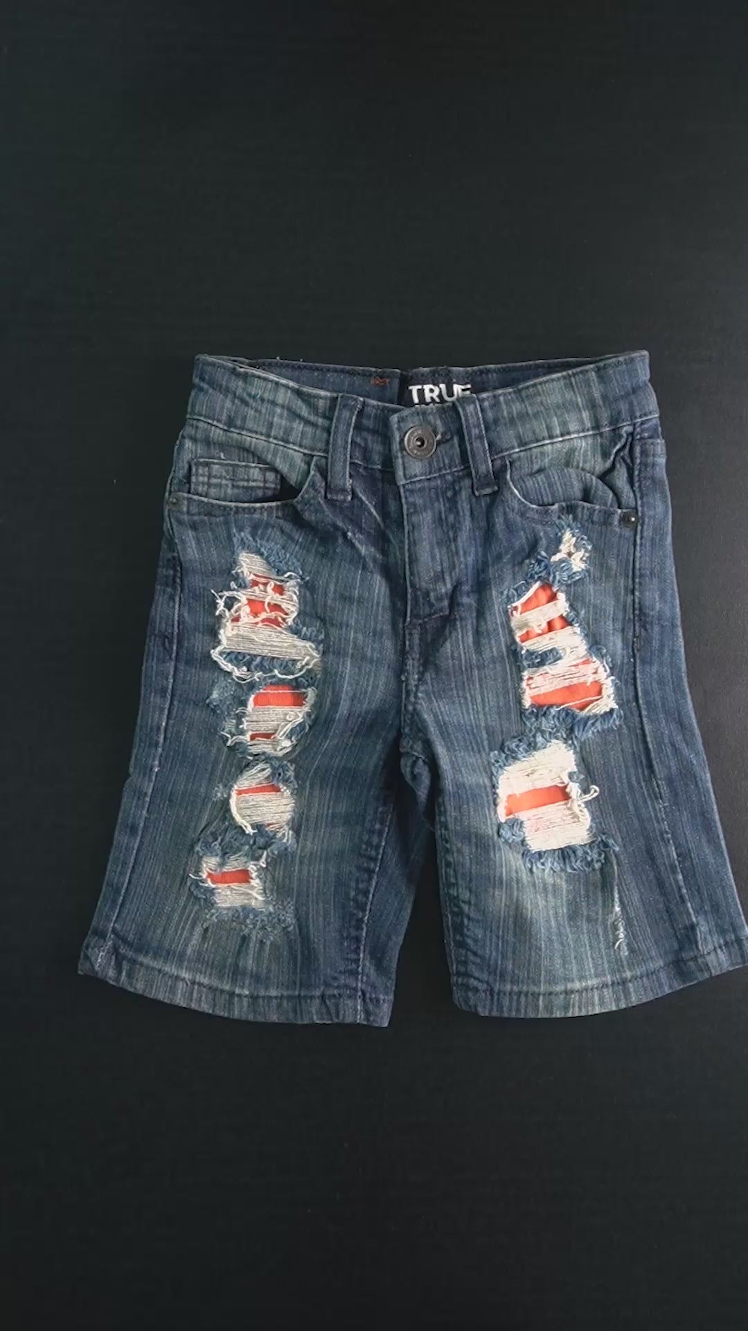TI Boy's Contrast Distressed Denim Shorts