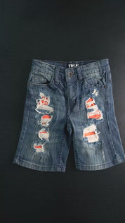 TI Boy's Contrast Distressed Denim Shorts