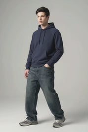 Men's V Notch Oversized Raglan Pullover Hoodie