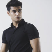 Polo Republica Men's Shoulder & Back Stripes Activewear Polo Shirt