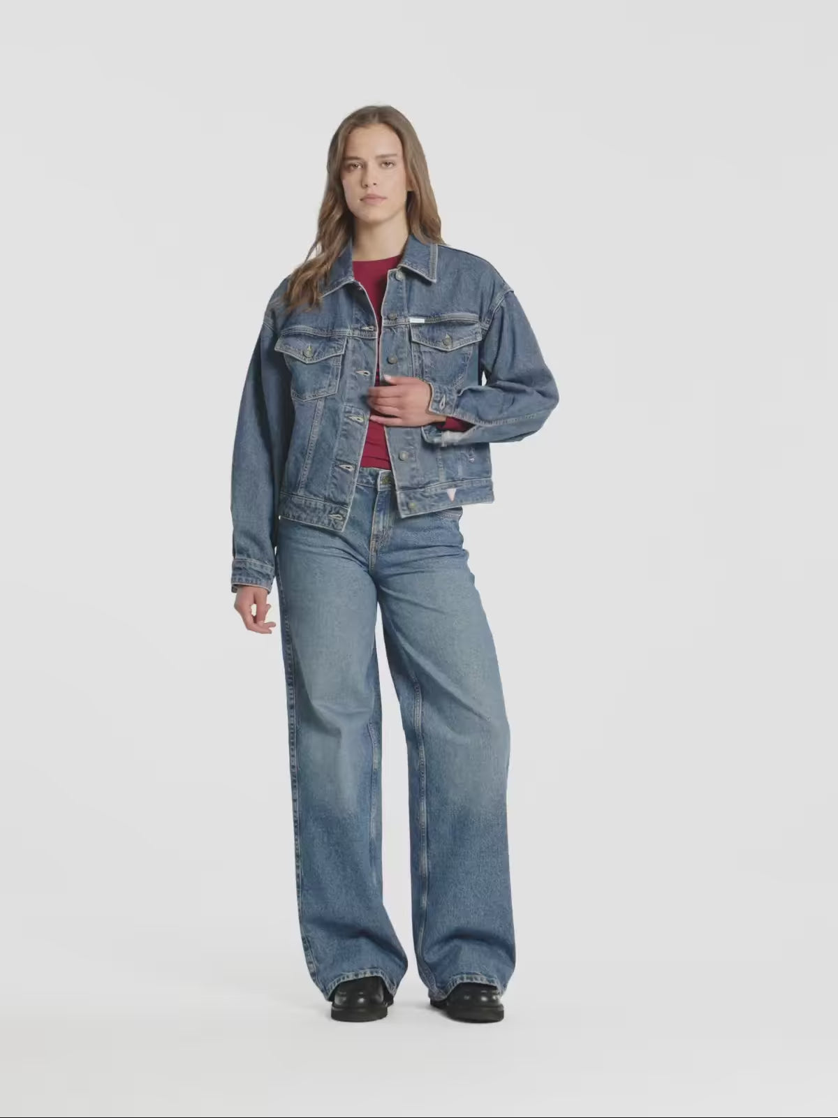 Guess Women's Oversized Denim Trucker Jacket