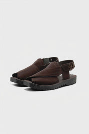 Men's Textured Peshawari Chappal