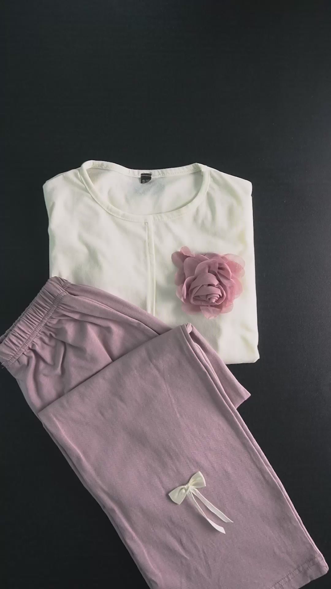 Girl's Rose Applique Co-Ord Set