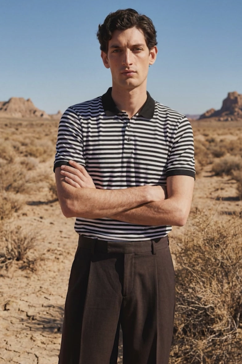 Max 21 Men's Striped Polo Shirt