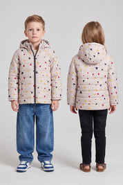 Kid's Heart Hooded Puffer Jacket
