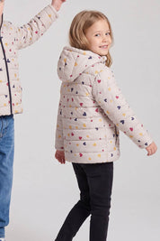 Kid's Heart Hooded Puffer Jacket