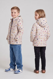 Kid's Heart Hooded Puffer Jacket