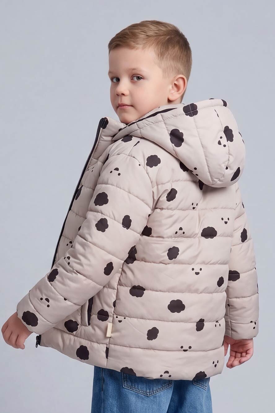 Kid's Lightweight Clouds Hooded Puffer Jacket
