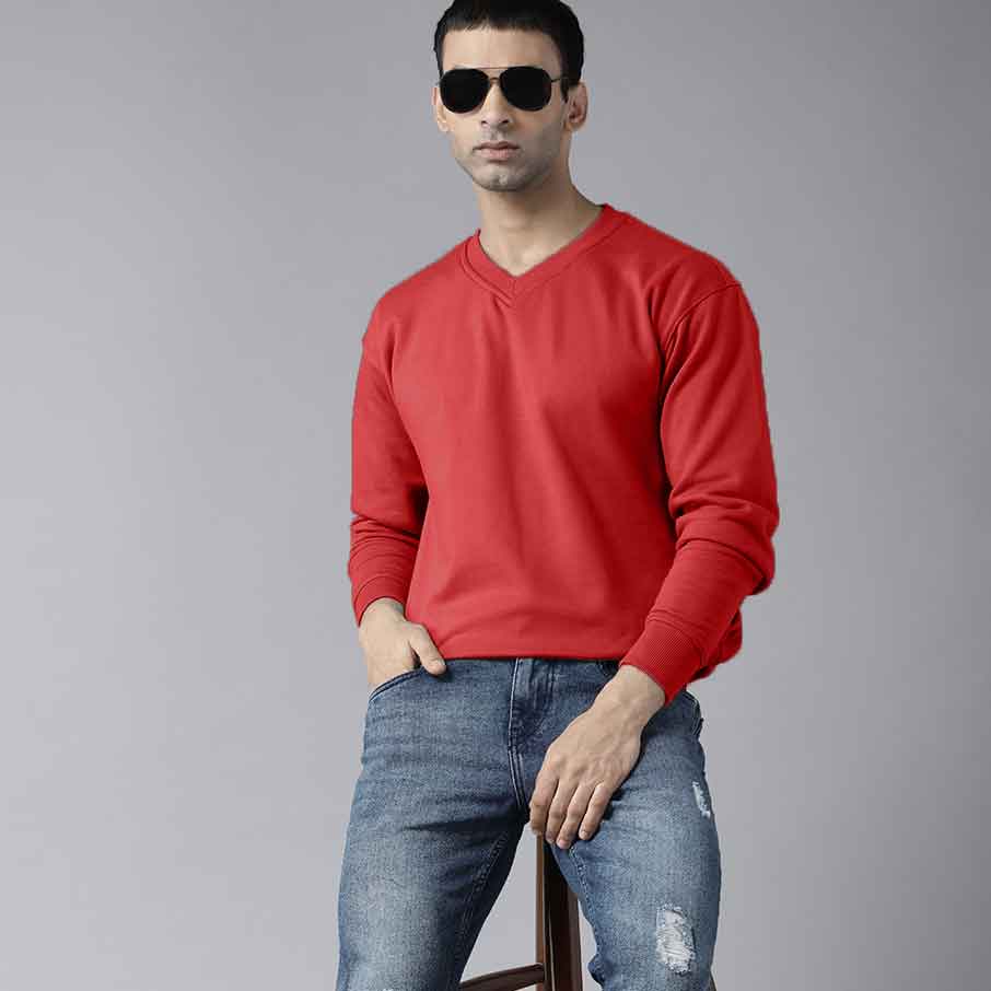 Polo Republica Men's V-Neck Minor Fault Sweat Shirt Men's Sweat Shirt Polo Republica Red S 