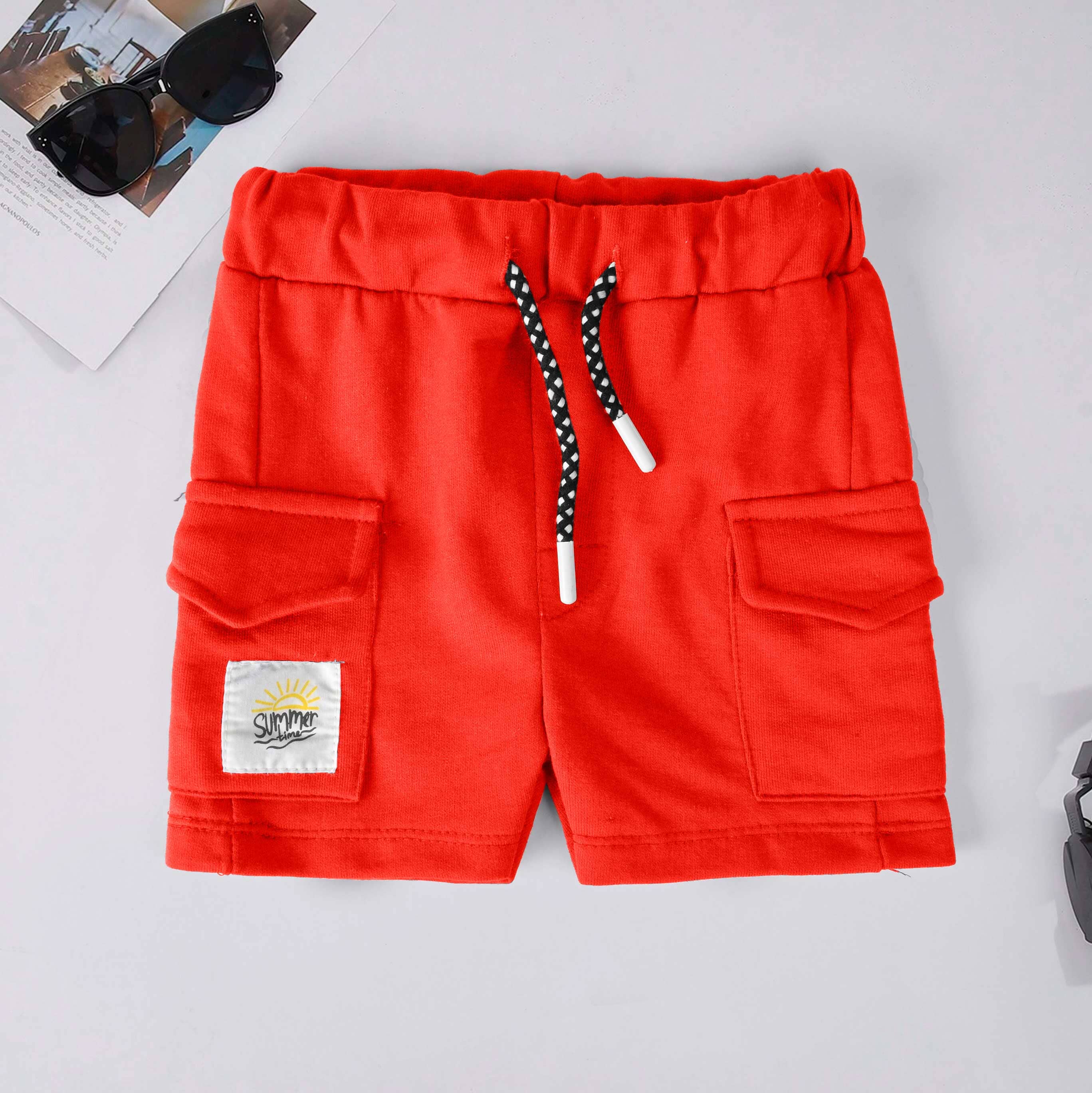 Tiny Teen Baby Kid's Summer Time Printed Shorts Kid's Shorts SNR Red 6-9 Months 