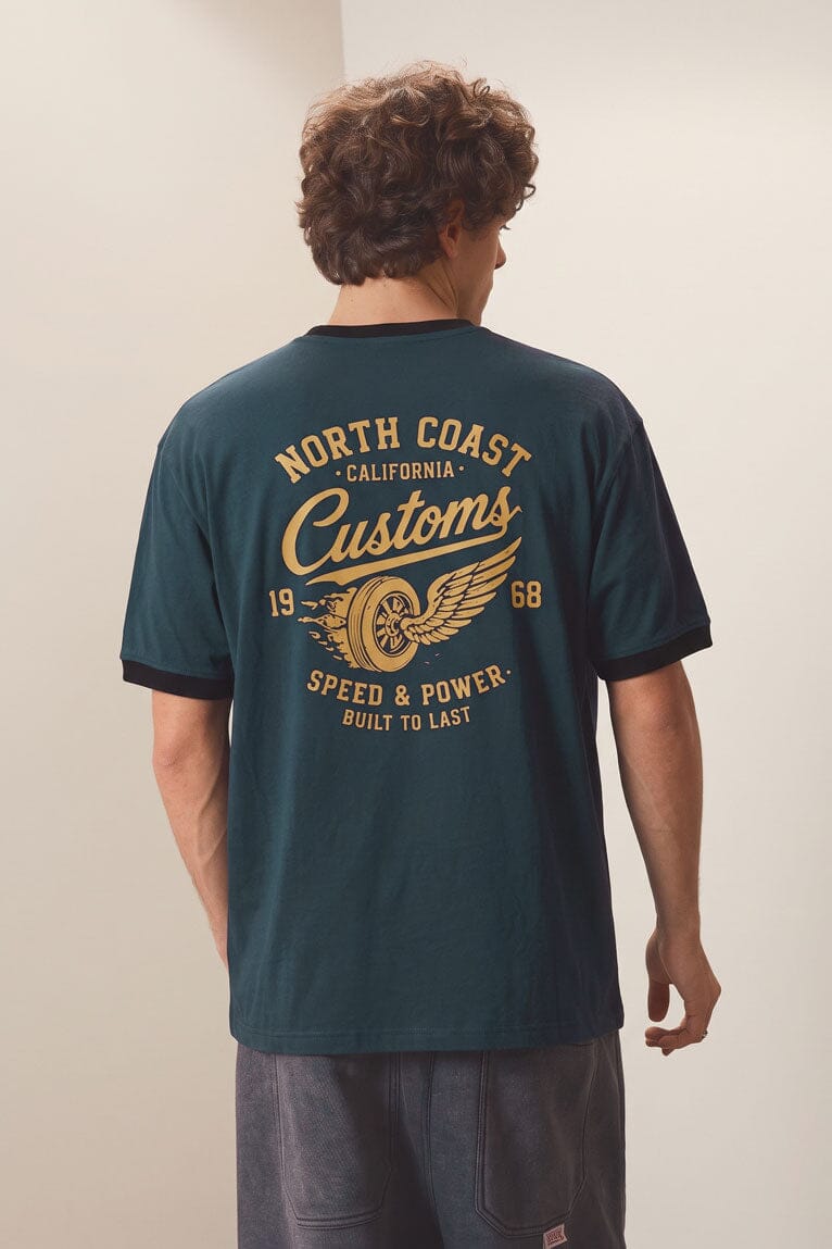 Polo Republica Men's California Boxy Ringer Tee Shirt