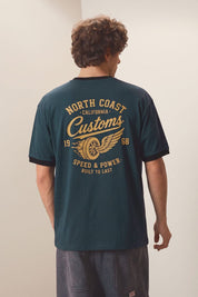 Polo Republica Men's California Boxy Ringer Tee Shirt