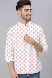 New Fashion Men's Batroun Printed Design Long Sleeve Casual Shirt