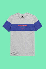 Max 21 Men's Panel Design Mountain Explorer Printed Crew Neck Tee Shirt