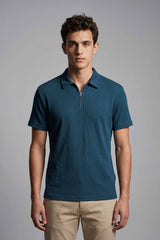 USQUARED Men's Textured Zipper Polo Shirt