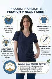 Berydale Signature Comfort: Women's Premium Cotton Blend V-Neck Tee