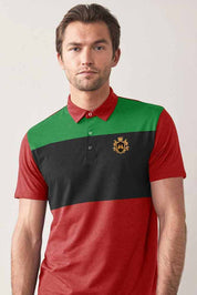 Max 21 Men's Benin Contrast Panel Design Short Sleeve Polo Shirt