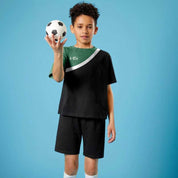 HS Boy's Activewear Short Sleeve Sports Twin Set Boys Twin Set HM Garments (Sale Basis) Black & Green 3XS (5-6 Years) 