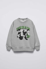 Dudy Kid's Jump Roll & Fun Printed Fleece Sweatshirt